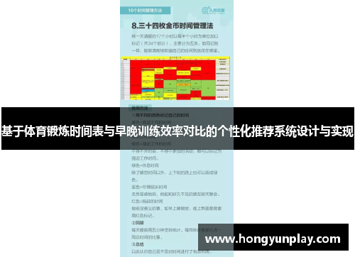 基于体育锻炼时间表与早晚训练效率对比的个性化推荐系统设计与实现